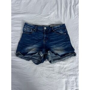 Indigo Rein Denim Shorts Size 11 Dark Wash‎ Distressed Casual